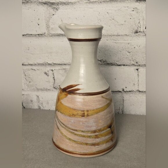 Signed Robin Hopper Studio Pottery Wine Set Canadian Ceramic Decanter + Goblet - Picture 11 of 15